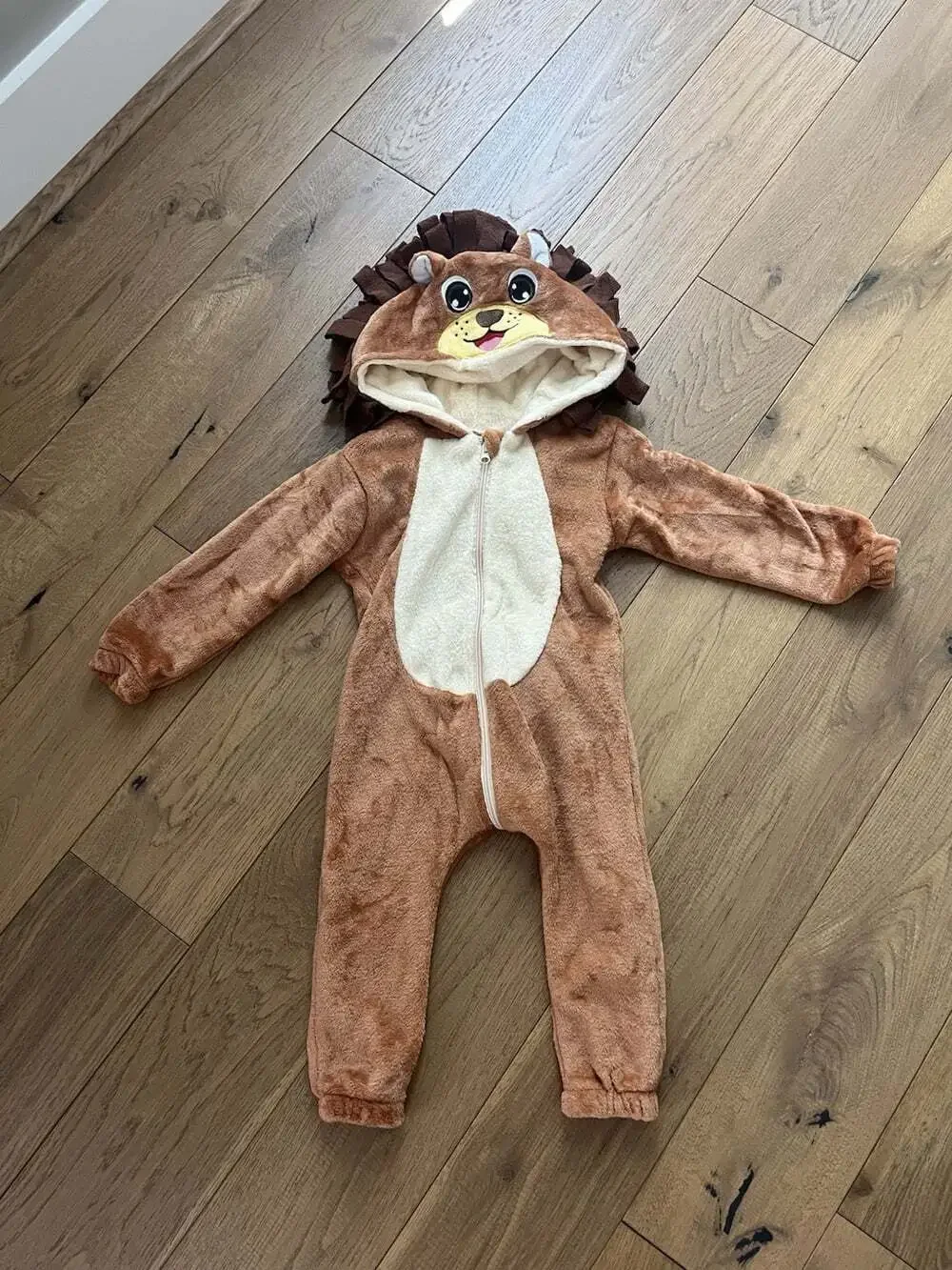 Lion Costume Halloween 18-24 month Toddler one piece warm hood Jungle Animal EUC